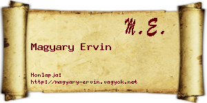 Magyary Ervin névjegykártya