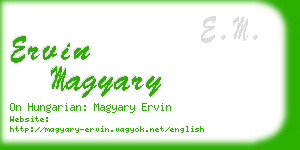 ervin magyary business card